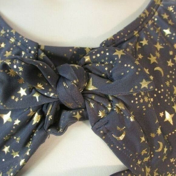 Art Class Girls swim suit Zephyr Blue with gold metallic Moon Stars Bathing - Picture 8 of 10